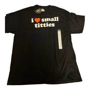 Spencer's Black Tee - I ❤️ Small Titties